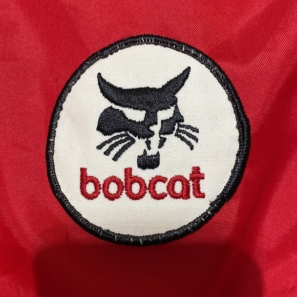 Vintage Bobcat Medium Windbreaker Front Zip Long Sleeve Nylon Red Pockets - Picture 3 of 12